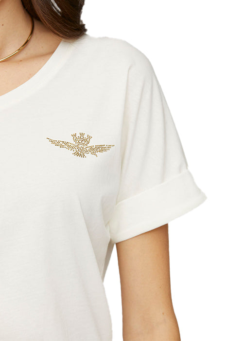 T-shirt collo a V con coulisse -Aeronautica Militare-