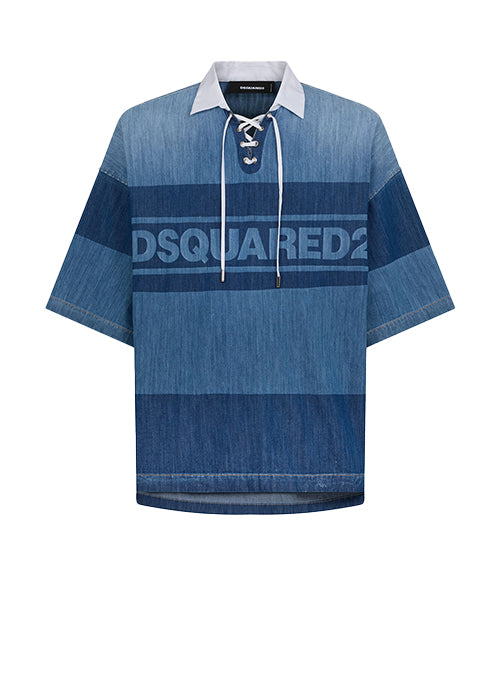 Denim Rugby Polo Shirt -Dsquared2-