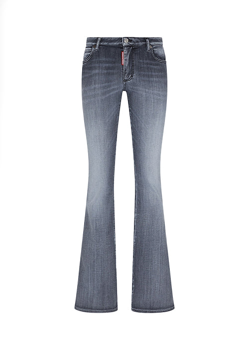 Grey Medium Waist Flare Jeans -Dsquared2-