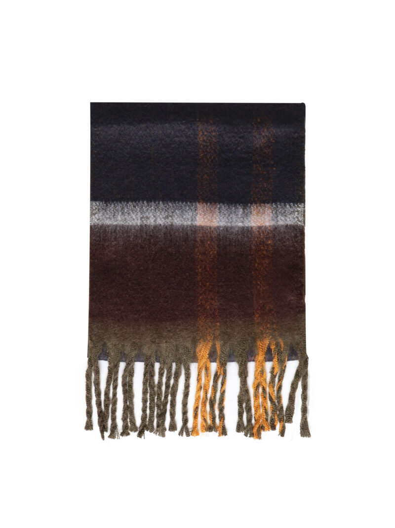 BARBOUR - SCIARPA CON FRANGE IN LANA