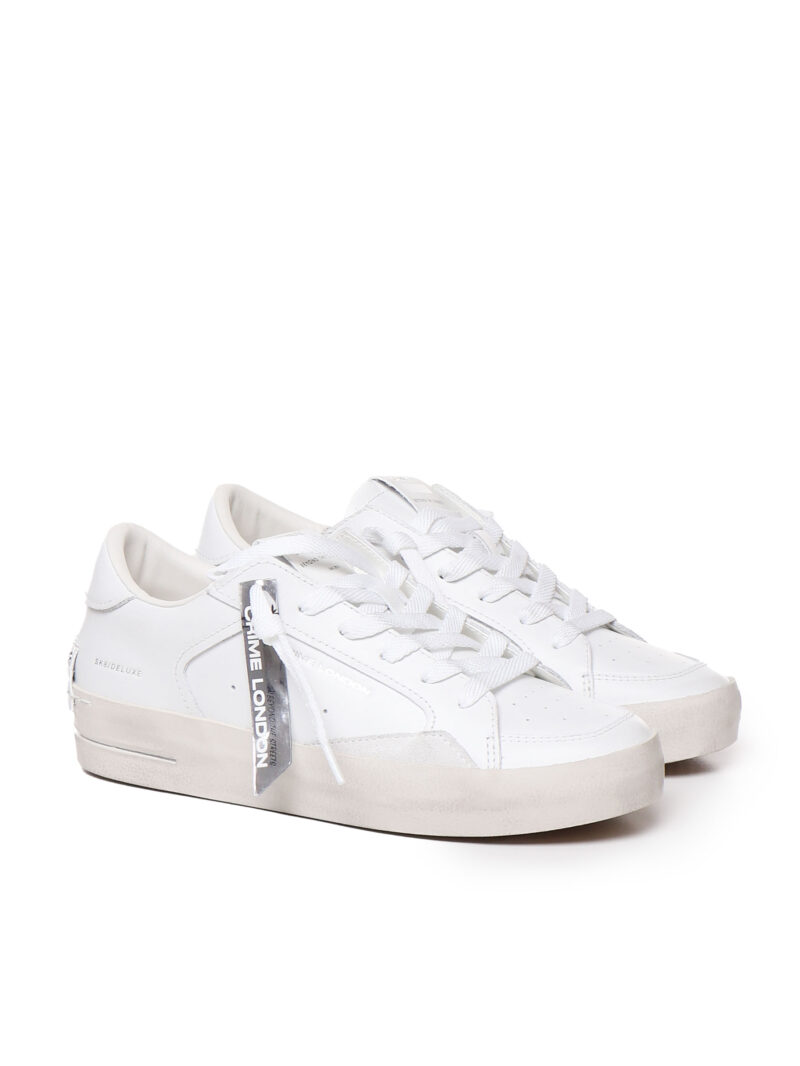CRIME LONDON - SNEAKERS IN PELLE - BIANCO