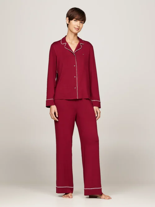 TOMMY HILFIGER - Completo pigiama in microfibra con camicia