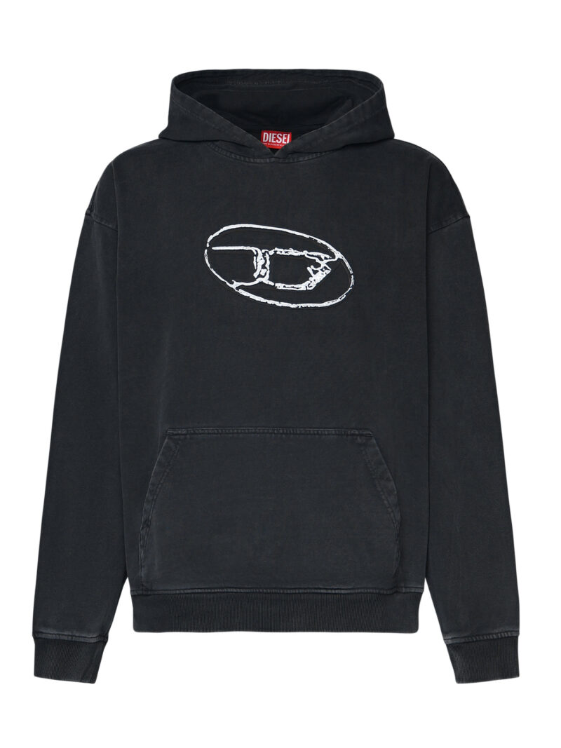DIESEL FELPA IN COTONE nero 1 DIESEL - FELPA IN COTONE CON LOGO
