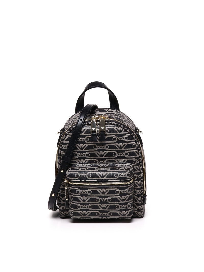 EMPORIO ARMANI - MINI BORSA ZAINO IN TESSUTO CON LOGO JACQUARD