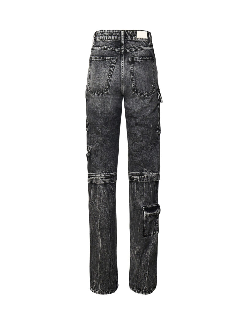 ICON DENIM - JEANS BIANCA EFFETTO AGED SLIM FIT CON TASCHE CARGO