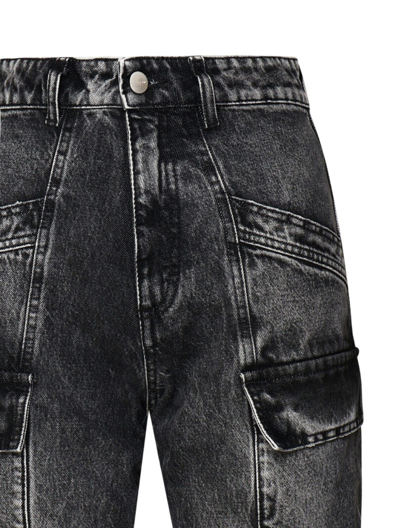 ICON DENIM - JEANS BIANCA EFFETTO AGED SLIM FIT CON TASCHE CARGO