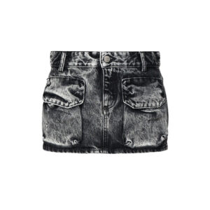 ICON DENIM - MINIGONNA EFFETTO AGED IN DENIM DI COTONE