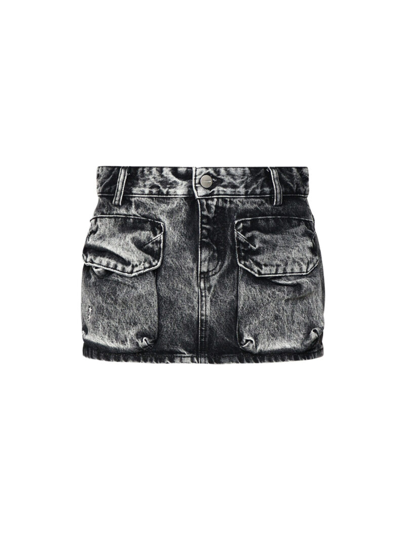 ICON DENIM - MINIGONNA EFFETTO AGED IN DENIM DI COTONE