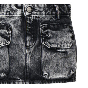 ICON DENIM - MINIGONNA EFFETTO AGED IN DENIM DI COTONE