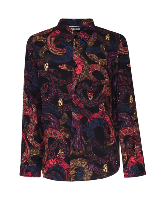 JUST CAVALLI - CAMICIA CON STAMPA MULTICOLOR