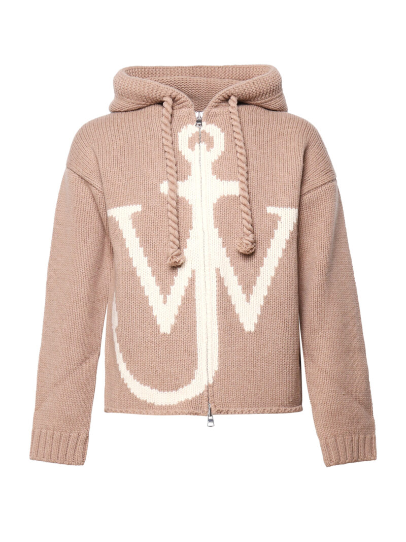 JW ANDERSON - MAGLIONE CON ZIP CON LOGO ANCORA JWA