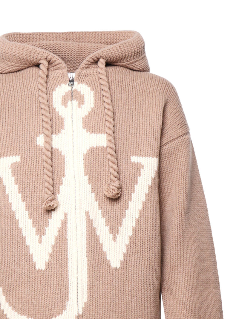 JW ANDERSON - MAGLIONE CON ZIP CON LOGO ANCORA JWA