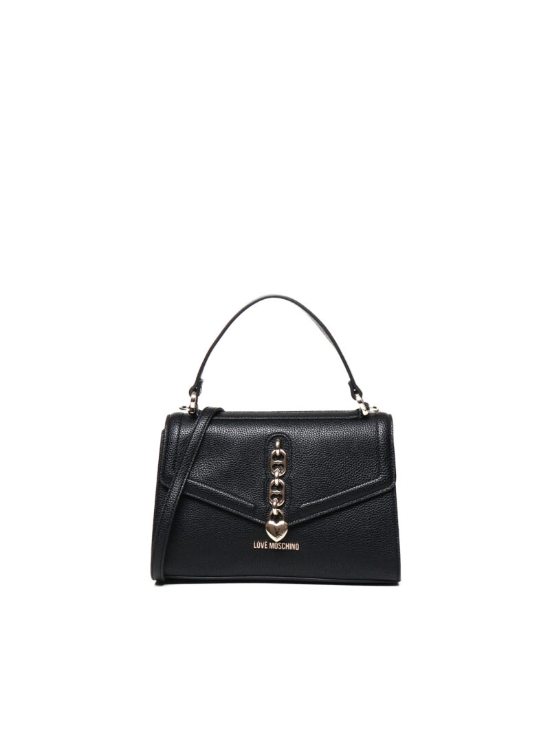 LOVE MOSCHINO - BORSA A MANO GOLD HEART CHAIN
