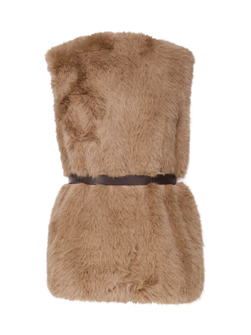 MARCIANO BY GUESS - GILET IN FAUX FUR CON CINTURA IN VITA