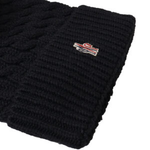 MONCLER - CAPPELLO BEANIE EFFETTO TRICOT CON PON PON DI ECOFUR