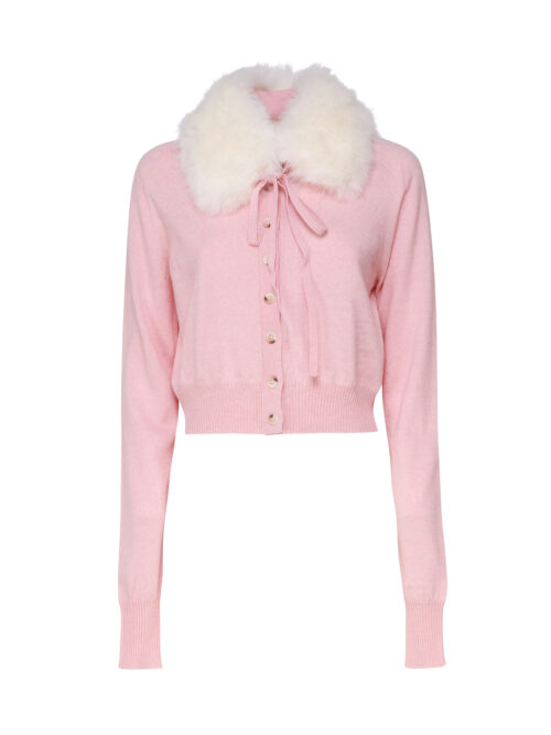 SPORTMAX - CARDIGAN IN MAGLIA E PELLICCIA SPORT