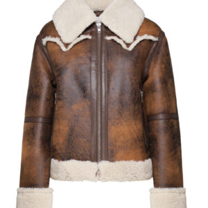 STAND STUDIO - GIACCA IN ECOPELLE E SHEARLING CON ZIP
