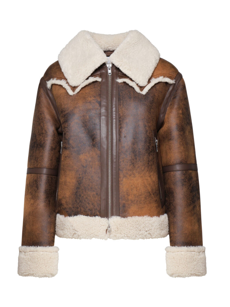 STAND STUDIO - GIACCA IN ECOPELLE E SHEARLING CON ZIP