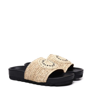 STELLA MCCARTNEY - SLIPPERS ELYSE IN GOMMA E RAFIA