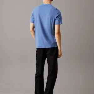 CALVIN KLEIN - T-shirt con monogramma - Blu Chiaro