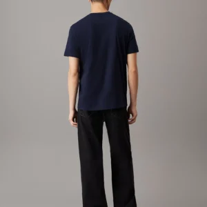 CALVIN KLEIN - T-shirt con monogramma - Blu