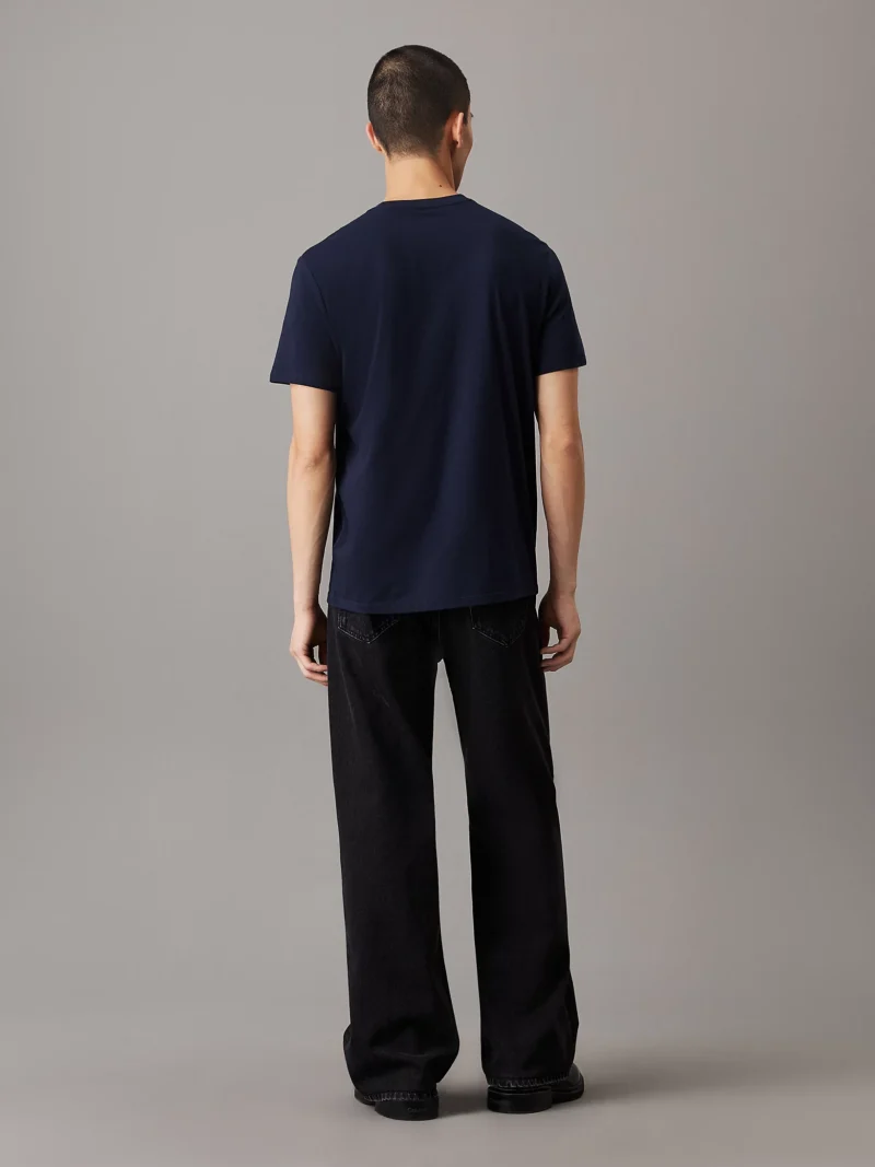 CALVIN KLEIN - T-shirt con monogramma - Blu