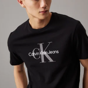 CALVIN KLEIN - T-shirt con monogramma - Nero