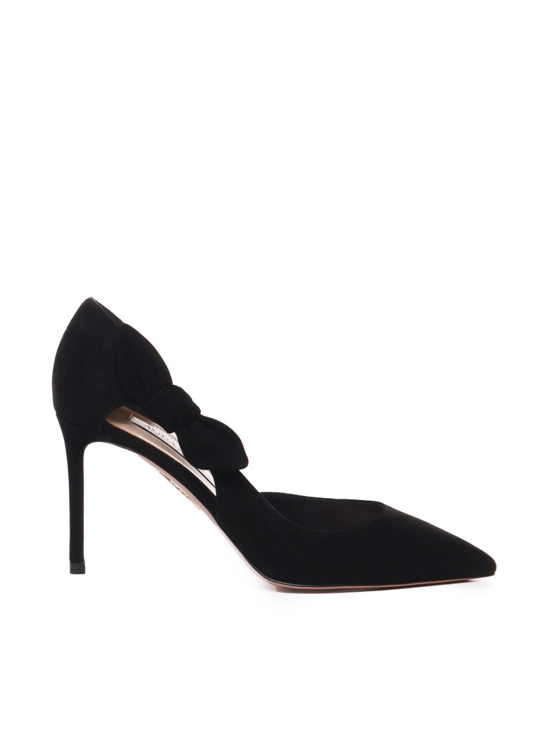 AQUAZZURA - VERY BOW TIE PUMPS IN VELLUTO