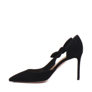 AQUAZZURA - VERY BOW TIE PUMPS IN VELLUTO