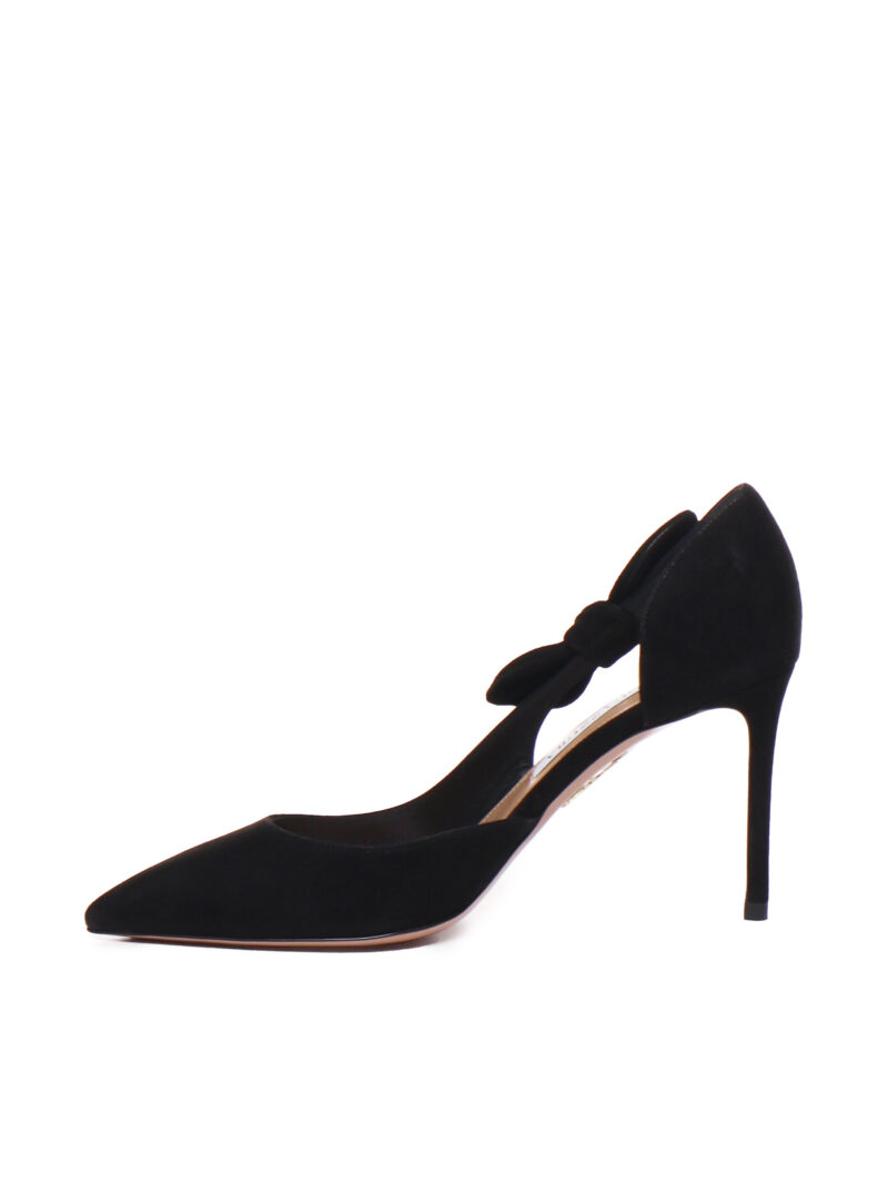 AQUAZZURA - VERY BOW TIE PUMPS IN VELLUTO