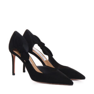 AQUAZZURA - VERY BOW TIE PUMPS IN VELLUTO