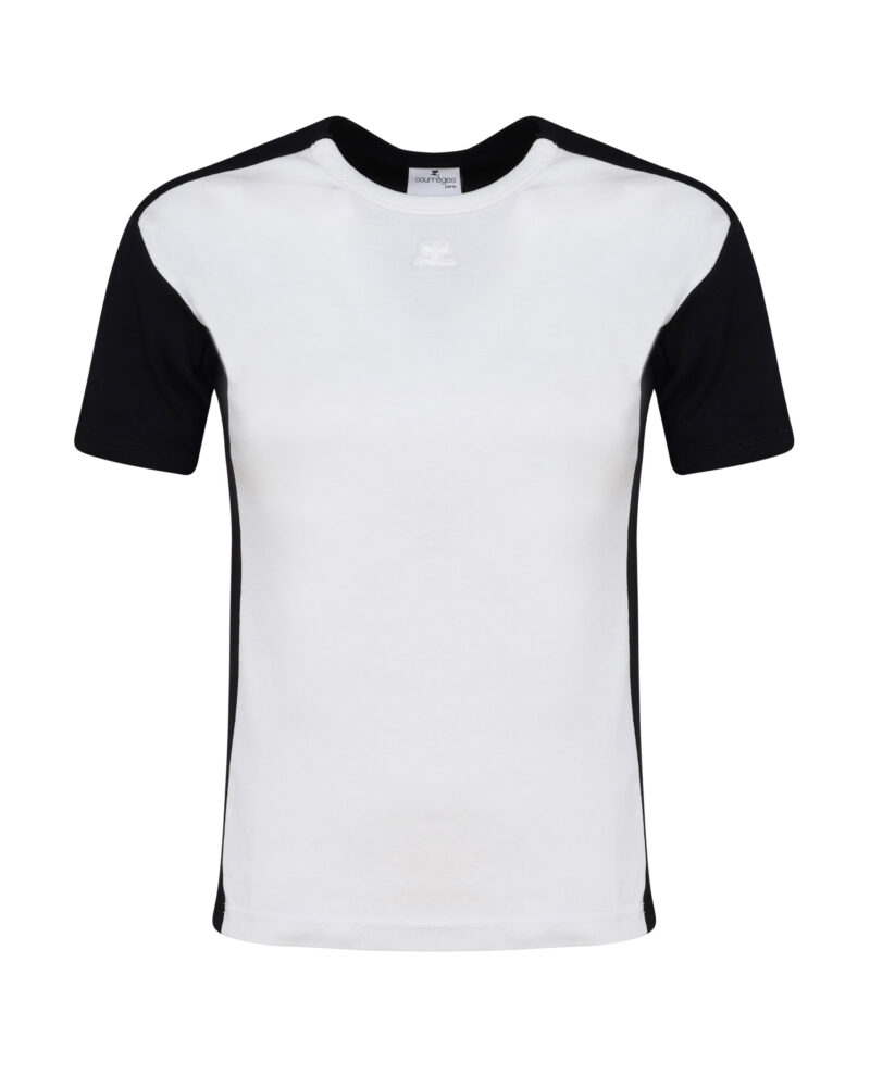 COURREGES - CONTRAST FRAME T-SHIRT IN COTTON