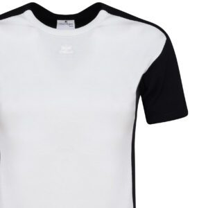 COURREGES - CONTRAST FRAME T-SHIRT IN COTTON