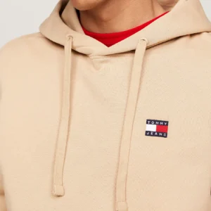 TOMMY HILFIGER - Felpa con cappuccio e distintivo Tommy - Sabbia