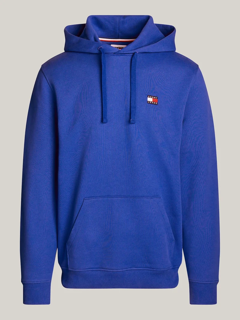 TOMMY HILFIGER - Felpa con cappuccio e distintivo Tommy - Blu