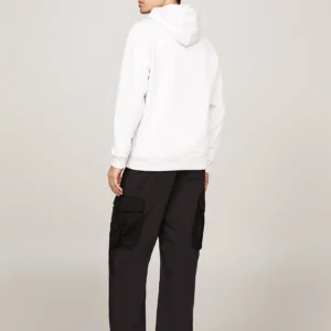 TOMMY HILFIGER - Felpa con cappuccio e distintivo Tommy - Grigio Chiaro