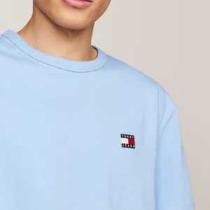 DM0DM17995_C15_alternate2 TOMMY HILFIGER - T-shirt con distintivo Tommy sul petto - Blu Chiaro