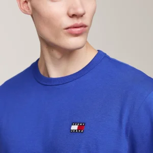 TOMMY HILFIGER - T-shirt con distintivo Tommy sul petto - Blu