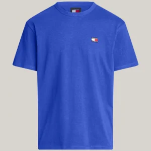 TOMMY HILFIGER - T-shirt con distintivo Tommy sul petto - Blu