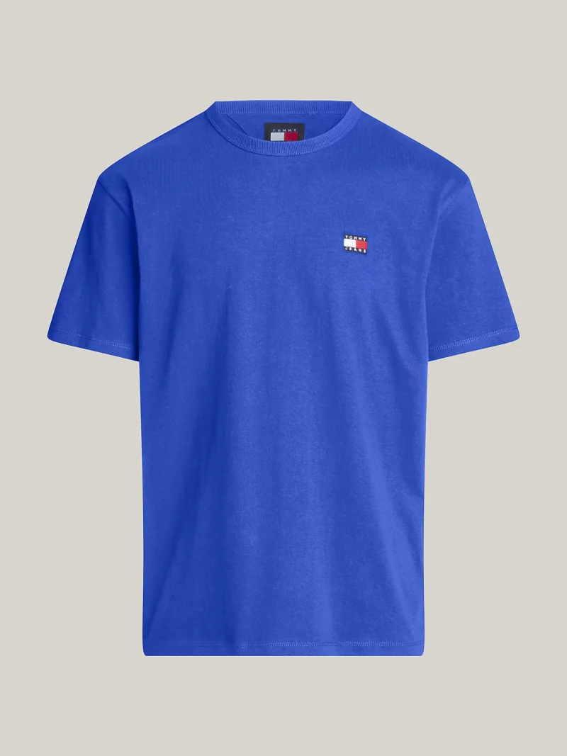 TOMMY HILFIGER - T-shirt con distintivo Tommy sul petto - Blu