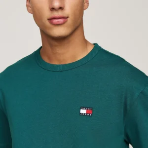 TOMMY HILFIGER - T-shirt con distintivo Tommy sul petto - Verde Scuro