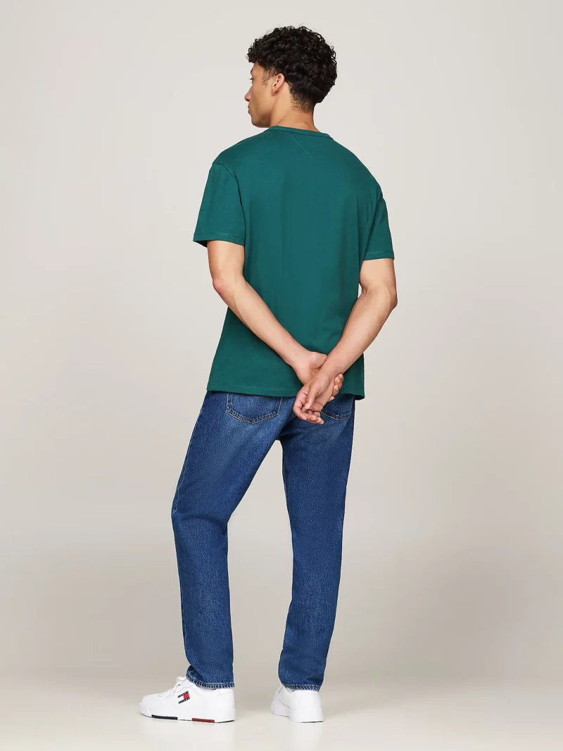 TOMMY HILFIGER - T-shirt con distintivo Tommy sul petto - Verde Scuro