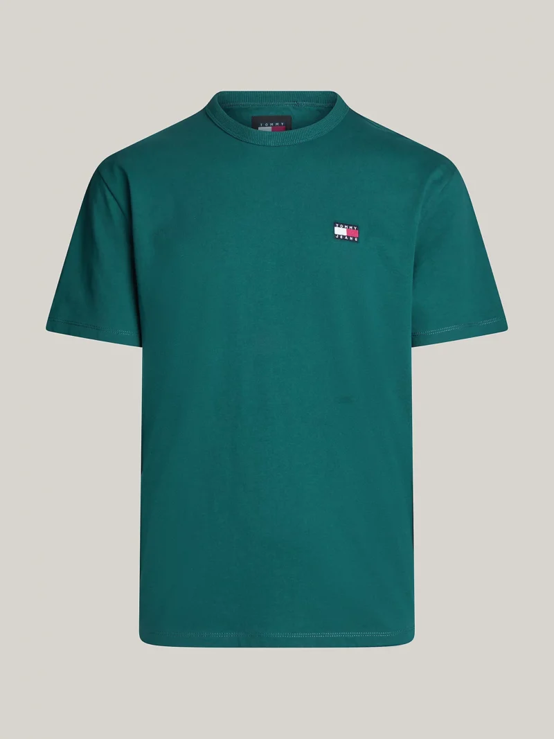 TOMMY HILFIGER - T-shirt con distintivo Tommy sul petto - Verde Scuro