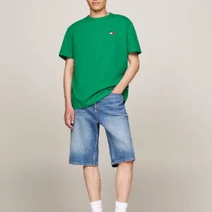 TOMMY HILFIGER - T-shirt con distintivo Tommy sul petto - Verde