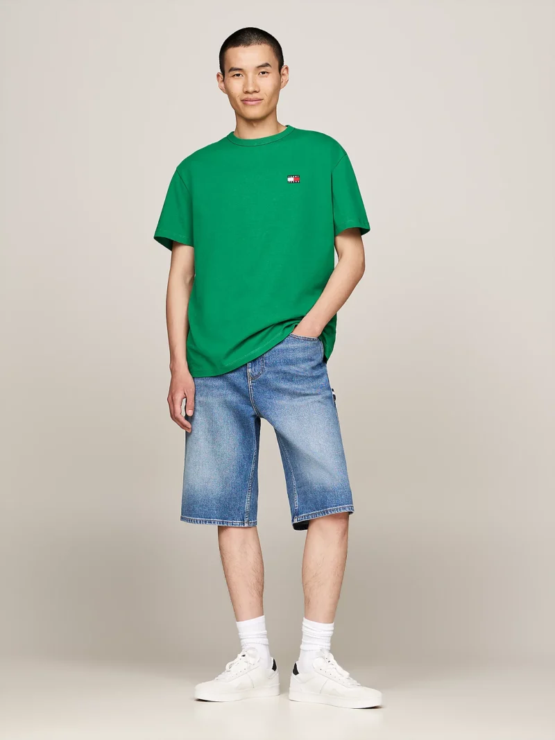 TOMMY HILFIGER - T-shirt con distintivo Tommy sul petto - Verde