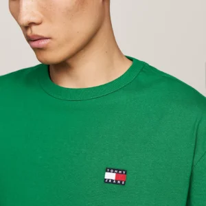 TOMMY HILFIGER - T-shirt con distintivo Tommy sul petto - Verde