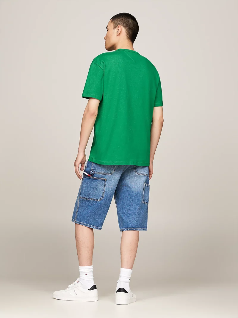 TOMMY HILFIGER - T-shirt con distintivo Tommy sul petto - Verde