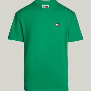 TOMMY HILFIGER - T-shirt con distintivo Tommy sul petto - Verde