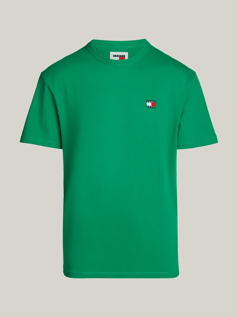 TOMMY HILFIGER - T-shirt con distintivo Tommy sul petto - Verde