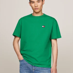 TOMMY HILFIGER - T-shirt con distintivo Tommy sul petto - Verde